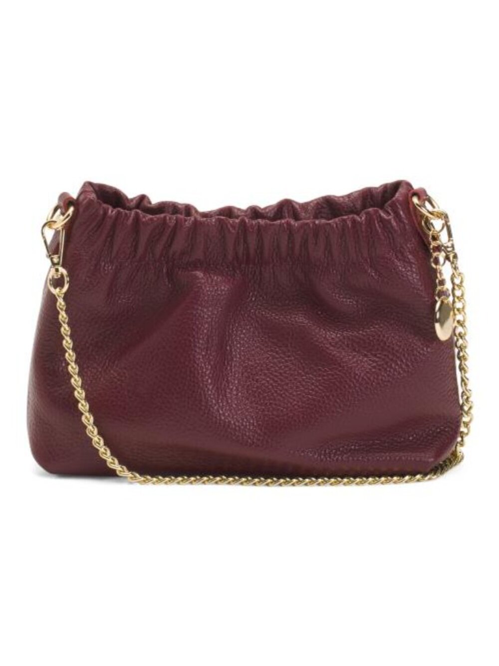 MARLON Made In Italy Leather Drawstring Pouch With Detachable Shoulder Strap